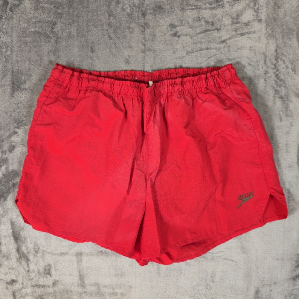 Vintage Speedo Swim Trunks Shorts Size Small Red